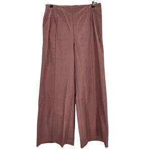Halara Womans size L High Waisted Wide Leg Double Cuff Denim Jeans Rose Tan NEW
